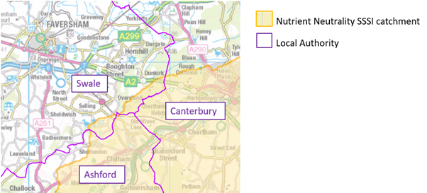 Map showing locations of nutrient and neutrality information